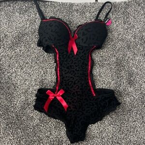 Black Meah Cheetah Print Lingerie